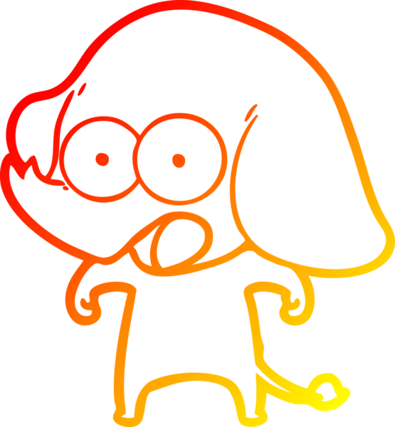 Bir insan tarafından çizilmiş şirin bir fil çizimi.