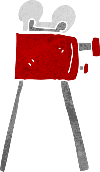 Bir insan tarafından çizilmiş çizgi film kamerası.