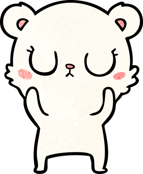 Bir insan tarafından çizilmiş mutlu kutup ayısı karikatürü