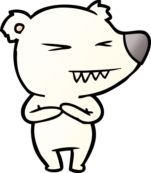 Bir insan tarafından çizilmiş kızgın kutup ayısı çizgi filmi.