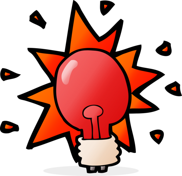 bir insan tarafından çizilmiş kırmızı bir ampul.