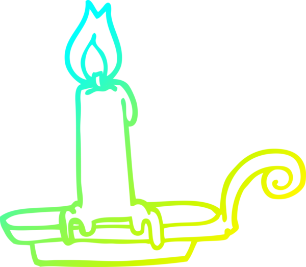 Bir insan tarafından çizilmiş yanan bir mumun soğuk gradyan çizgisi.