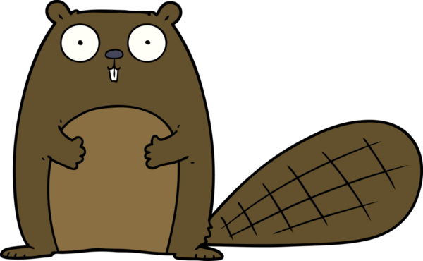 bir insan tarafından çizilmiş karikatür kunduzu