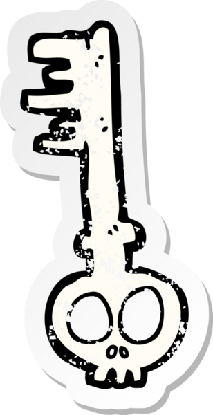 Bir insan tarafından çizilmiş ürkütücü bir çizgi filmin gerilimli çıkartması.