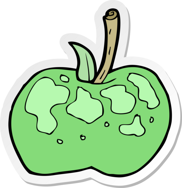 Bir insan tarafından çizilmiş çizgi film elmasının çıkartması.