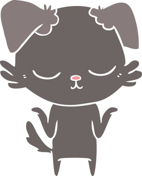 Bir insan tarafından çizilmiş şirin düz renkli çizgi film köpeği.