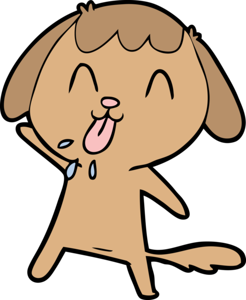 Bir insan tarafından çizilmiş şirin bir çizgi film köpeği.