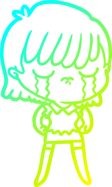 Bir insan tarafından çizilmiş ağlayan bir karikatür çizimi.