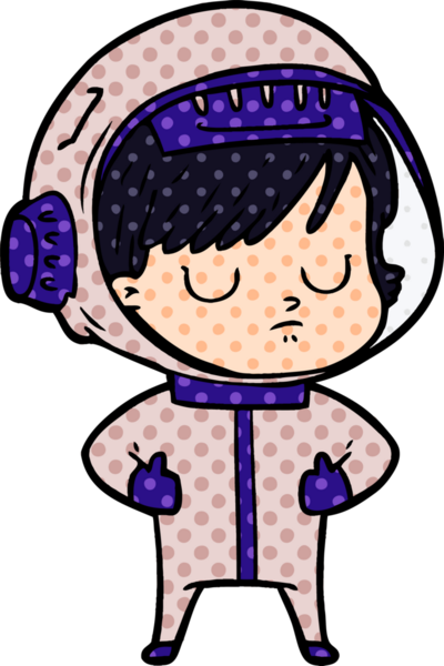 Bir insan tarafından çizilmiş astronot kadın.