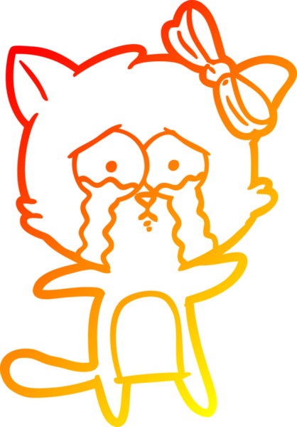 Bir insan tarafından çizilmiş çizgi film kedisinin sıcak çizgi çizimi