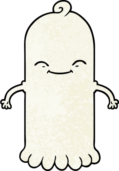 Bir insan tarafından çizilmiş çizgi film hayaleti.