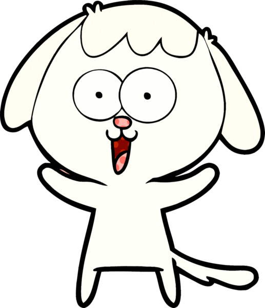 Bir insan tarafından çizilmiş şirin bir çizgi film köpeği.