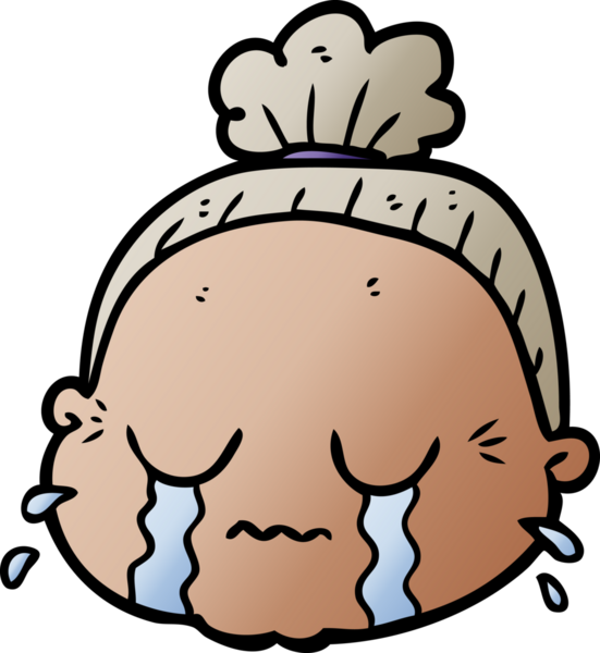 Bir insan tarafından çizilmiş yaşlı bir kadın.