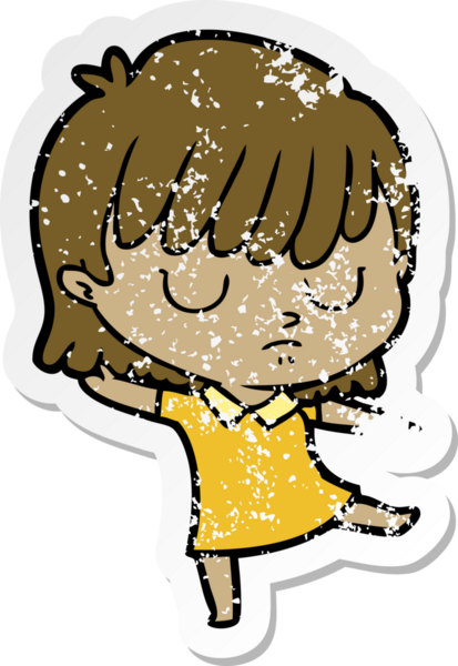 Bir insan tarafından çizilmiş karikatür bir kadının sıkıntılı çıkartması.