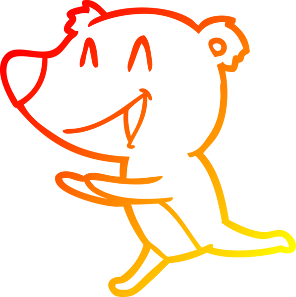 Bir insan tarafından çizilmiş koşu ayısının sıcak çizgi çizimi