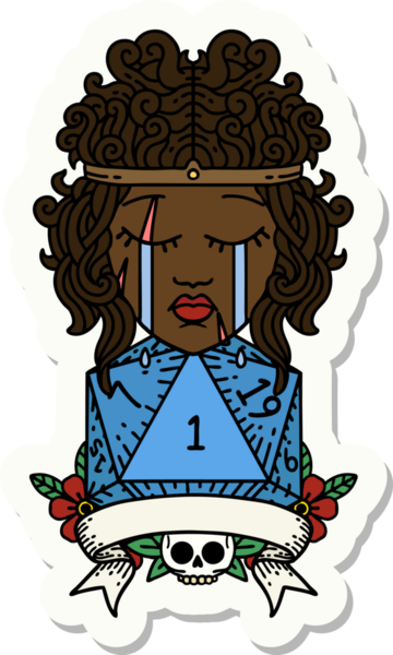 Bir insan tarafından çizilmiş doğal bir rulo ile ağlayan bir insan barbarının çıkartması.