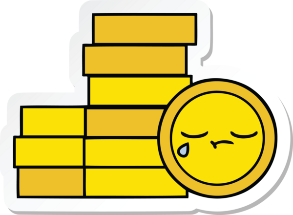 Bir insan tarafından çizilmiş şirin bozuk paraların çıkartması.