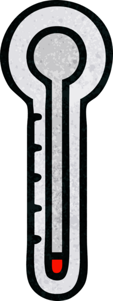 Bir insan tarafından çizilmiş cam termometrenin retro grunge desen karikatürü