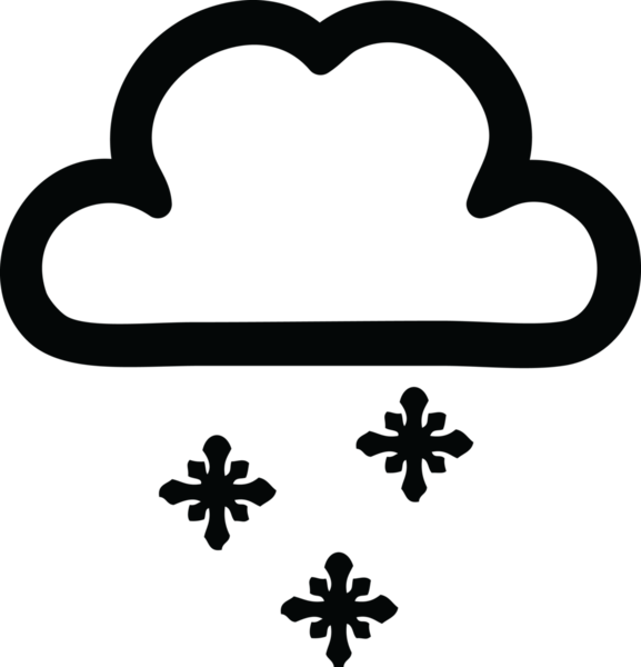 Bir insan tarafından çizilmiş kar bulutu simgesi