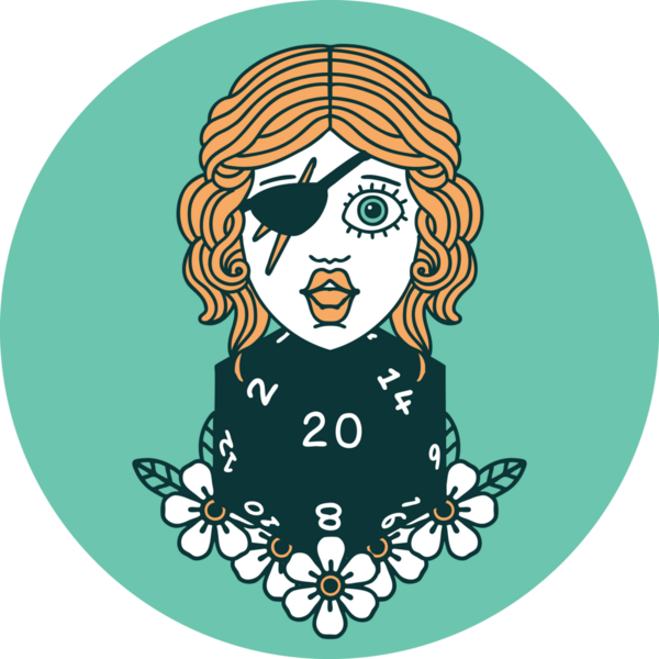 Bir insan tarafından çizilmiş 20 zarlı insan düzenbazının simgesi.