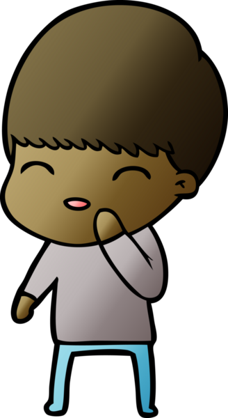 Bir insan tarafından çizilmiş mutlu çizgi film çocuğu.