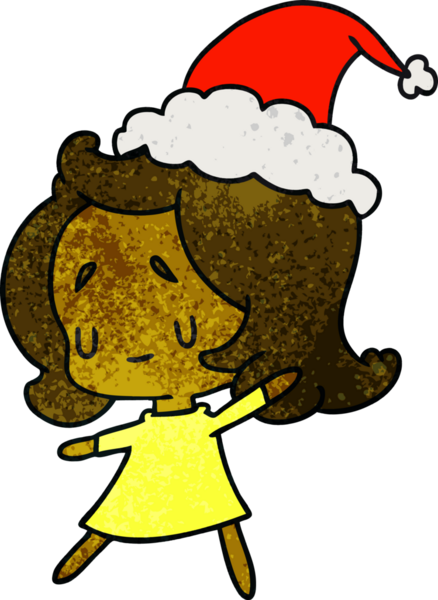 Bir insan tarafından çizilmiş kawai kızının el çizimi karikatürü.