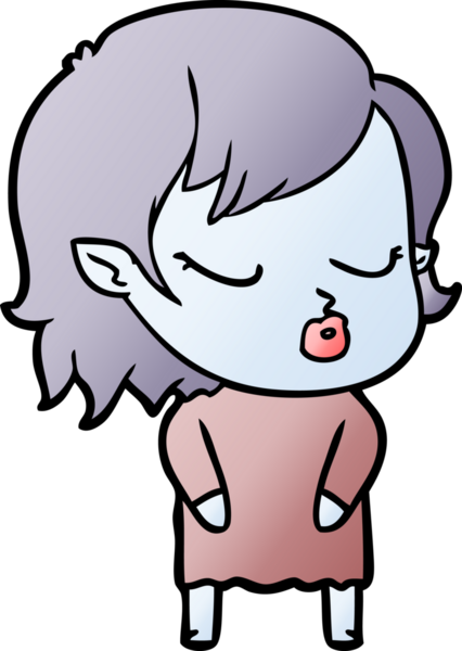 Bir insan tarafından çizilmiş şirin vampir kız çizgi filmi.