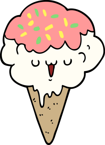 Bir insan tarafından çizilmiş karikatür dondurma.