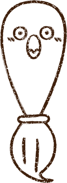 Bir insan tarafından çizilen şok olmuş Boya Fırçası Kömürü