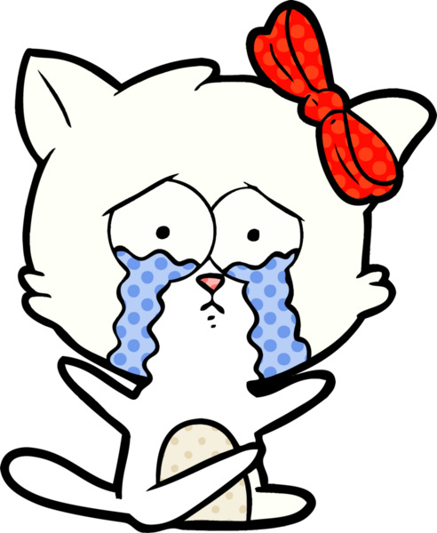 Bir insan tarafından çizilmiş çizgi film kedisi.