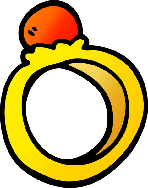 vektör gradyan çizim çizgi film nişan yüzüğü bir insan tarafından çizildi