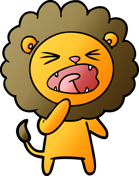 Bir insan tarafından çizilmiş kızgın aslan çizgi filmi.