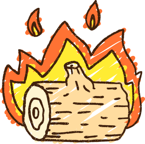 Bir insan tarafından çizilen Yanık Kütük Tebeşiri Çizimi