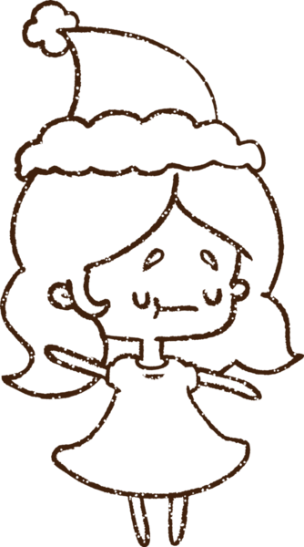 Bir insan tarafından çizilen Noel Kadını Kömür Çizimi