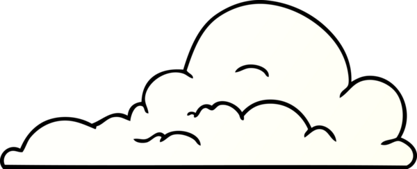 Bir insan tarafından çizilmiş beyaz bulutların gradyan karikatürü.