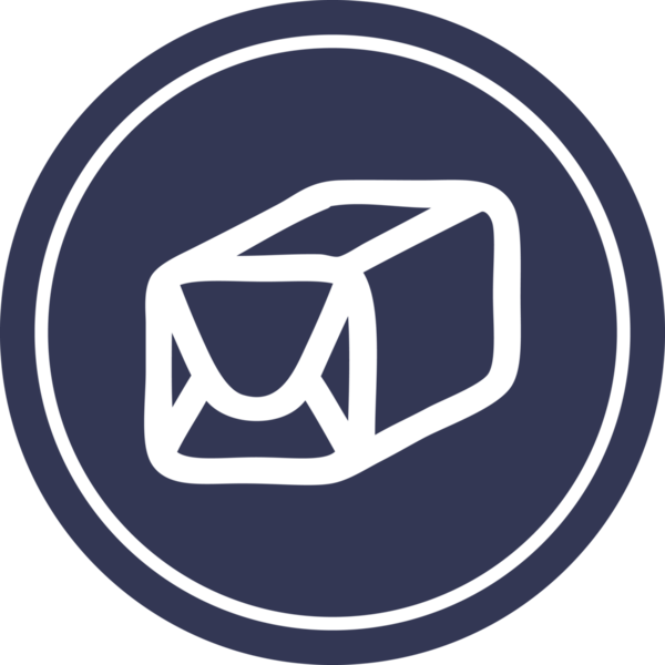 bir insan tarafından çizilmiş paket dairesel simgesi