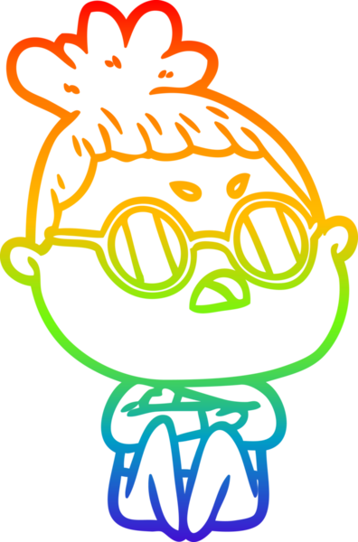 Gökkuşağı gradyan çizimi bir insan tarafından çizilmiş bir çizgi film.