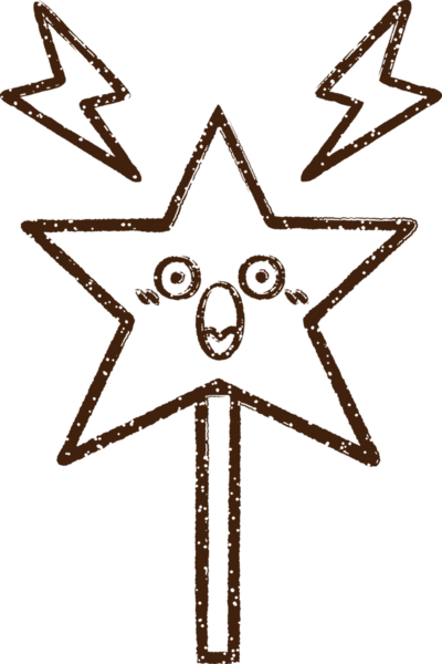 Sihirli Asa Kömür Bir insan tarafından çizilmiş