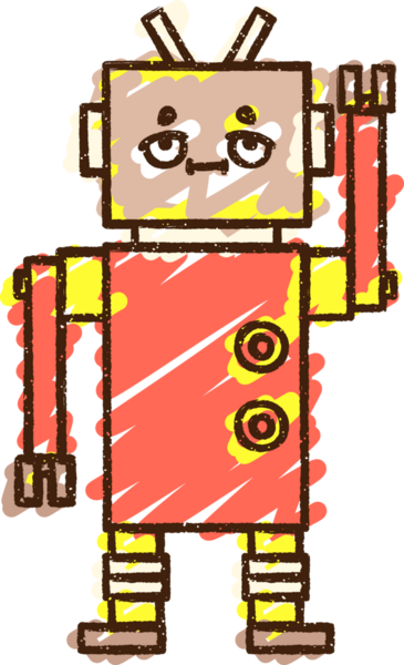 Bir insan tarafından çizilen Çılgın Robot Tebeşiri