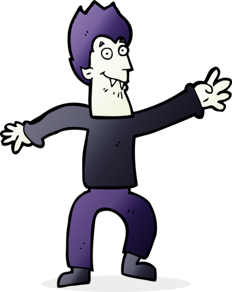 Bir insan tarafından çizilmiş bir vampir çizgi filmi.