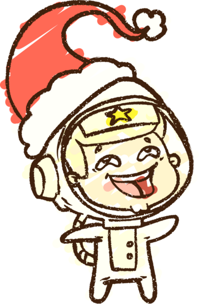 Bir insan tarafından çizilmiş Noel Astronot Tebeşiri