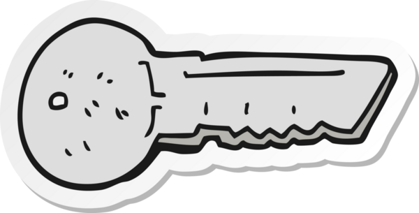 Bir insan tarafından çizilmiş çizgi film kapısının anahtarı.