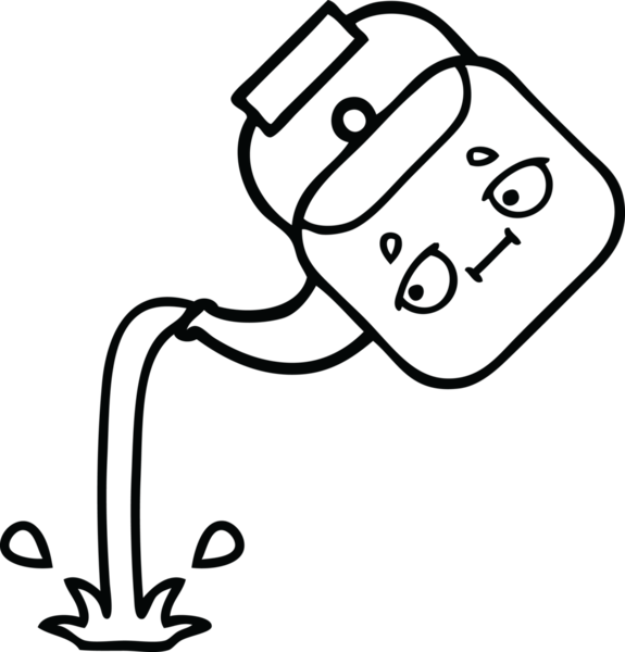 Bir insan tarafından çizilen çaydanlığın çizgi çizimi