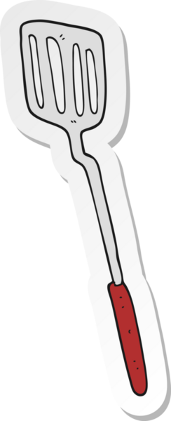 Bir insan tarafından çizilmiş karikatür spatulasının çıkartması.
