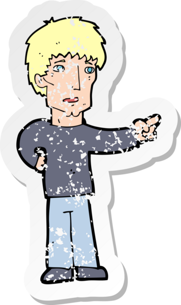 Bir insan tarafından çizilmiş bir çizgi filmin gerilimli çıkartması.