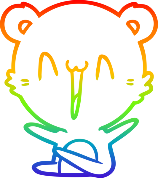 Bir insan tarafından çizilmiş gülen kutup ayısı çizgi filmi.