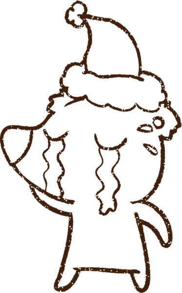 Ağlayan Noel Ayısı Kömürü Bir insan tarafından çizilmiş