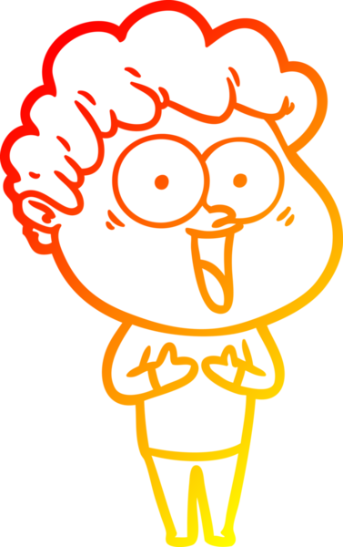 Bir insan tarafından çizilmiş mutlu bir adamın çizgi çizimi.