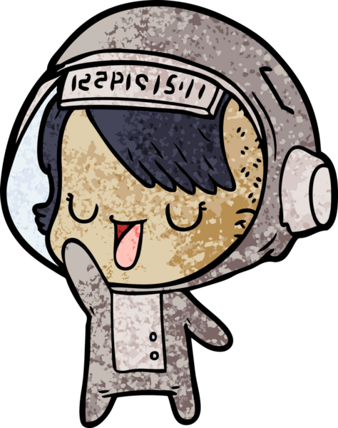 Bir insan tarafından çizilmiş astronot kadın.