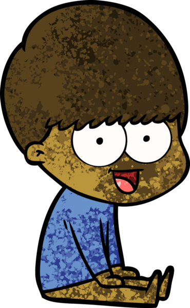 Bir insan tarafından çizilmiş mutlu çizgi film çocuğu.